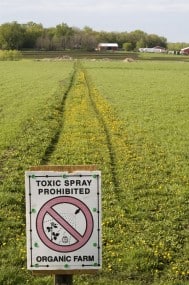 Soil Building Diffley's Organic Farming Works --Do Not Spray Sign